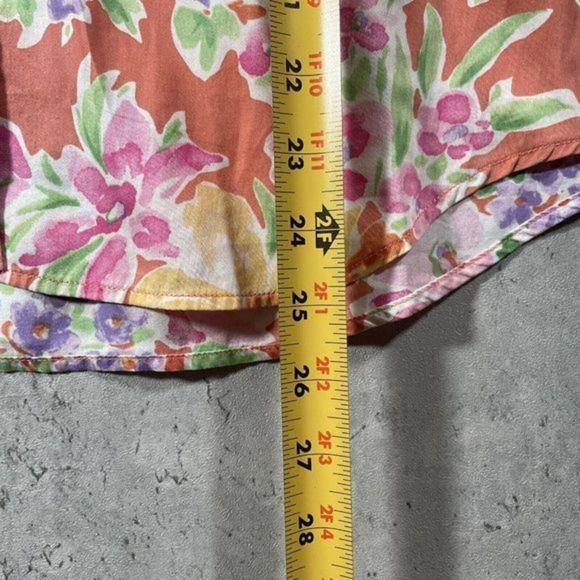 Ralph Lauren Hawaiian Short Sleeve Button Up Shirt‎ Women Size M Floral Tropical - Picture 5 of 7